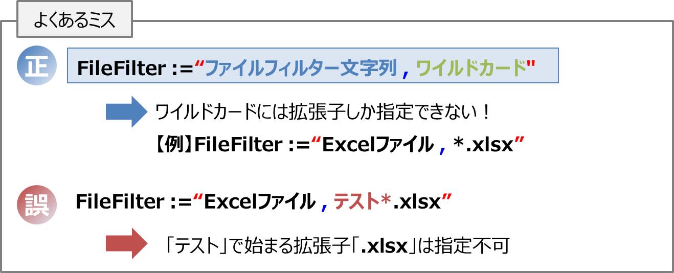 引数「FileFilter」のワイルドカードは拡張子しか指定できない