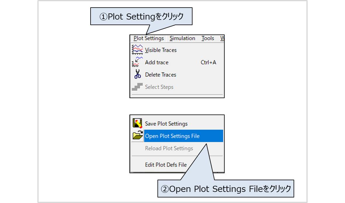 【LTspice】シミュレーション波形の設定(Open Plot Settings File)