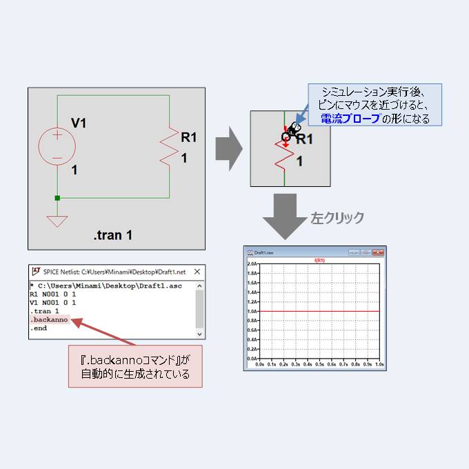 Ltspice ピン名称で端子電流を参照する Backannoコマンド の使い方 Electrical Information