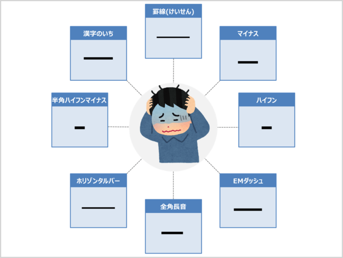 横棒の『記号一覧』と『入力方法(打ち方)』